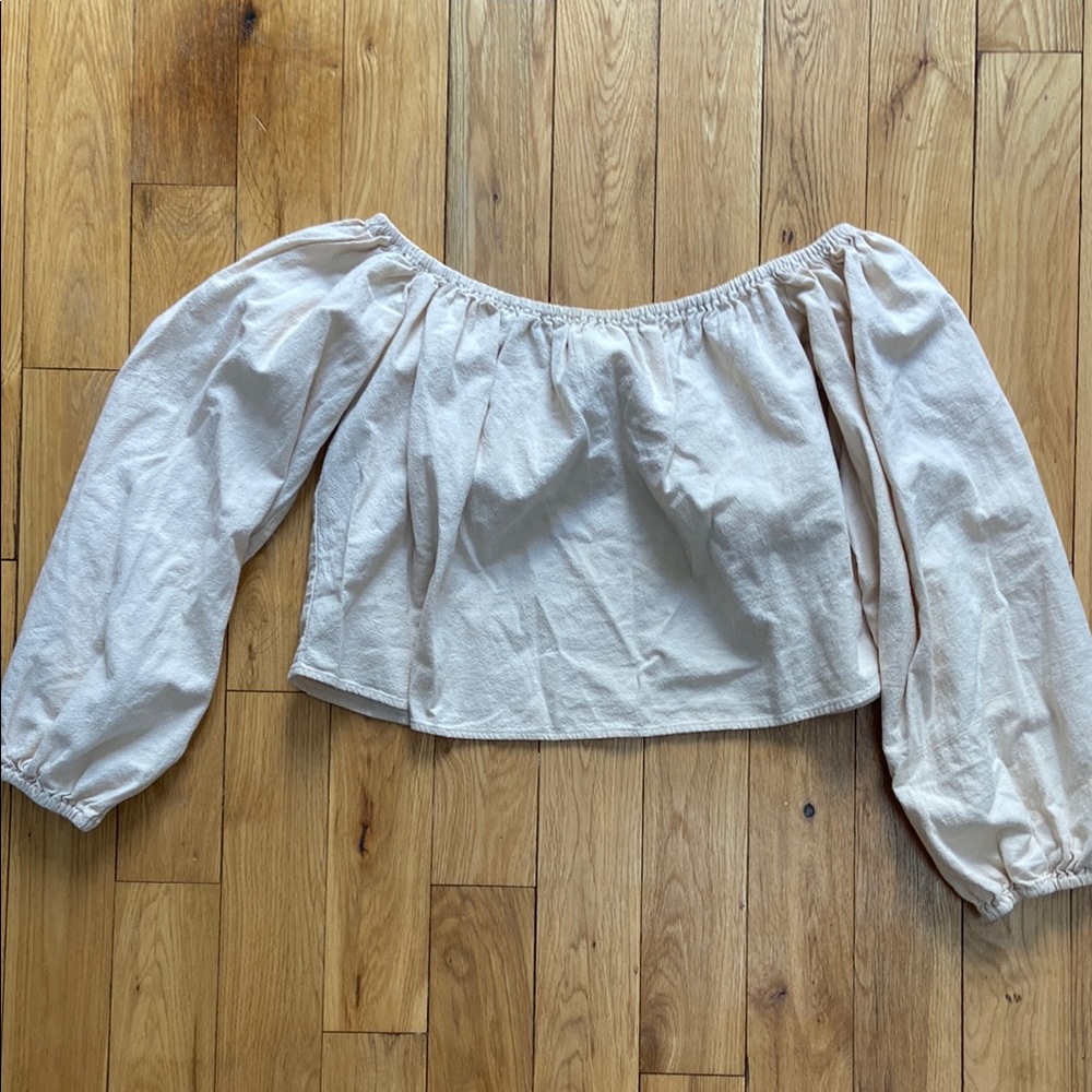 Elegant Cream Off-Shoulder Women's Top